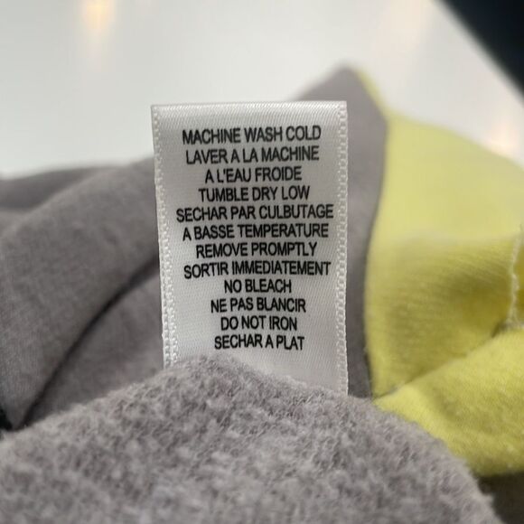 CHASER short sleeve raglan top colorblock yellow gray charcoal XS - Picture 5 of 5